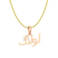 Arapça Kolye - 8 ayar rose altın kolye (15 karakterli times new roman, 40 cm altın rolo zincir) #10t5l9j