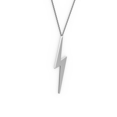 18 ayar beyaz altın kolye (60 cm gümüş rolo zincir)