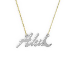 925 ayar gümüş kolye (3 karakterli el yazısı, 40 cm gümüş rolo zincir)