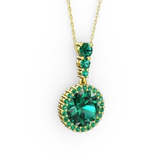 Lavinya Kolye - Yeşil kuvars 925 ayar altın kaplama gümüş kolye (40 cm altın rolo zincir) #rblel6