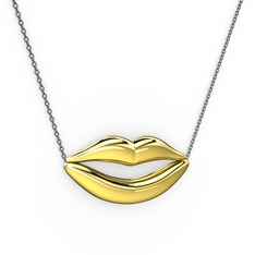 18 ayar altın kolye (40 cm gümüş rolo zincir)