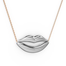 925 ayar gümüş kolye (40 cm rose altın rolo zincir)