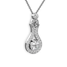 Lale Kolye - Swarovski 925 ayar gümüş kolye (40 cm gümüş rolo zincir) #1kyaszj