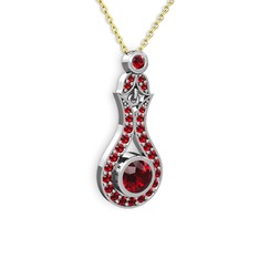Lale Kolye - Garnet 925 ayar gümüş kolye (40 cm altın rolo zincir) #qt2wrv