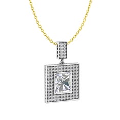 Albera Kolye - Swarovski 925 ayar gümüş kolye (40 cm altın rolo zincir) #14oqlu8