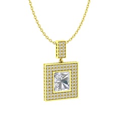 Albera Kolye - Swarovski 8 ayar altın kolye (40 cm altın rolo zincir) #1898jt4