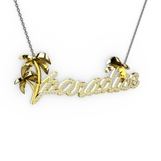 Paradise Kolye - Swarovski 925 ayar altın kaplama gümüş kolye (40 cm gümüş rolo zincir) #1hii5zk