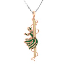 925 ayar rose altın kaplama gümüş kolye (Ekru mineli, 40 cm beyaz altın rolo zincir)