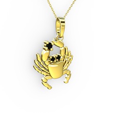 Yengeç Kolye - Siyah zirkon 8 ayar altın kolye (40 cm altın rolo zincir) #1sn1bkx
