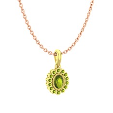 Rayiha Kolye - Peridot 8 ayar altın kolye (40 cm rose altın rolo zincir) #15cd59d