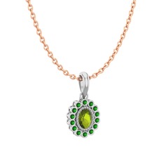 Rayiha Kolye - Peridot ve yeşil kuvars 925 ayar gümüş kolye (40 cm gümüş rolo zincir) #bfulzb