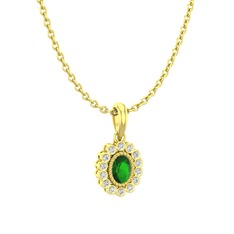 Rayiha Kolye - Yeşil kuvars ve swarovski 925 ayar altın kaplama gümüş kolye (40 cm gümüş rolo zincir) #tsd2k7