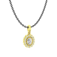 Rayiha Kolye - Swarovski 14 ayar altın kolye (40 cm gümüş rolo zincir) #yltk9t
