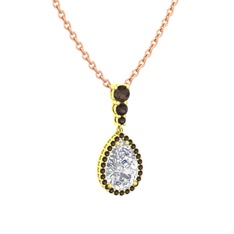 Nil Damlası Kolye - Swarovski ve dumanlı kuvars 925 ayar altın kaplama gümüş kolye (40 cm gümüş rolo zincir) #rivwqd