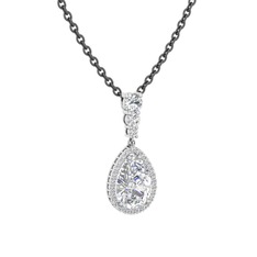 Nil Damlası Kolye - Swarovski 925 ayar gümüş kolye (40 cm gümüş rolo zincir) #t0b7kr