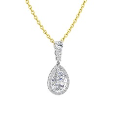 Nil Damlası Kolye - Swarovski 925 ayar gümüş kolye (40 cm altın rolo zincir) #zmizuz