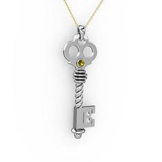Anahtar Kolye - Peridot 925 ayar gümüş kolye (40 cm altın rolo zincir) #1woqqg4