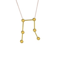 Gemini Kolye - Sitrin 925 ayar altın kaplama gümüş kolye (40 cm rose altın rolo zincir) #12x2vaj
