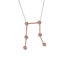 Gemini Kolye - Pırlanta 18 ayar rose altın kolye (0.288 karat, 40 cm rose altın rolo zincir) #14s135n