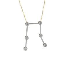 Swarovski 14 ayar beyaz altın kolye (40 cm altın rolo zincir)