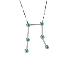 Kök zümrüt 925 ayar gümüş kolye (40 cm gümüş rolo zincir)