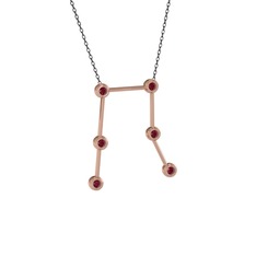 Gemini Kolye - Kök yakut 18 ayar rose altın kolye (40 cm gümüş rolo zincir) #1ewb55t