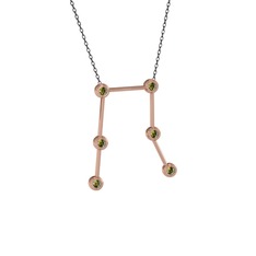 Gemini Kolye - Peridot 18 ayar rose altın kolye (40 cm gümüş rolo zincir) #1gq0lu7