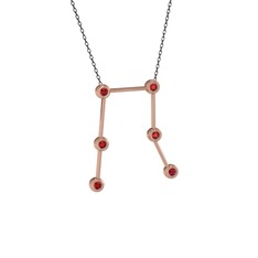 Gemini Kolye - Garnet 14 ayar rose altın kolye (40 cm gümüş rolo zincir) #1ho16d0