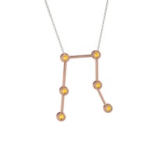 Gemini Kolye - Sitrin 8 ayar rose altın kolye (40 cm gümüş rolo zincir) #1ix2e0j