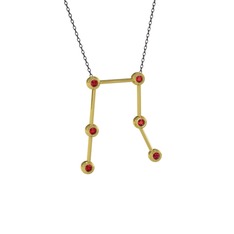 Garnet 925 ayar altın kaplama gümüş kolye (40 cm gümüş rolo zincir)