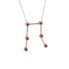 Gemini Kolye - Garnet 14 ayar rose altın kolye (40 cm gümüş rolo zincir) #1nk9szr