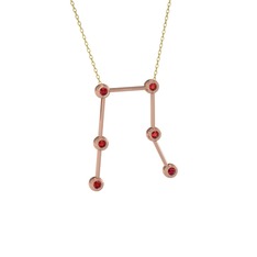 Gemini Kolye - Garnet 18 ayar rose altın kolye (40 cm gümüş rolo zincir) #1ql7vk5
