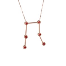 Garnet 925 ayar rose altın kaplama gümüş kolye (40 cm rose altın rolo zincir)