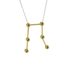 Gemini Kolye - Peridot 8 ayar altın kolye (40 cm beyaz altın rolo zincir) #69zw33