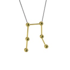 Peridot 14 ayar altın kolye (40 cm gümüş rolo zincir)