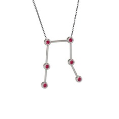 Gemini Kolye - Rodolit garnet 925 ayar gümüş kolye (40 cm gümüş rolo zincir) #6glyqr