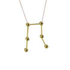 Gemini Kolye - Peridot 925 ayar altın kaplama gümüş kolye (40 cm rose altın rolo zincir) #dtwzig
