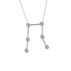 Swarovski 14 ayar beyaz altın kolye (40 cm beyaz altın rolo zincir)