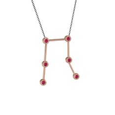 Rodolit garnet 925 ayar rose altın kaplama gümüş kolye (40 cm gümüş rolo zincir)