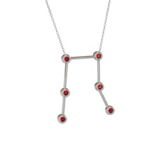 Garnet 925 ayar gümüş kolye (40 cm beyaz altın rolo zincir)