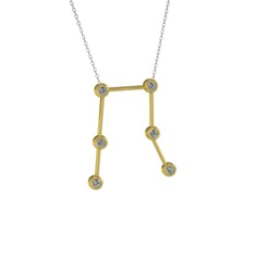 Gemini Kolye - Pırlanta 925 ayar altın kaplama gümüş kolye (0.288 karat, 40 cm beyaz altın rolo zincir) #gof7aw