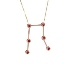 Gemini Kolye - Garnet 8 ayar rose altın kolye (40 cm gümüş rolo zincir) #hhf7un