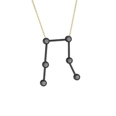 Gemini Kolye - Pırlanta 925 ayar siyah rodyum kaplama gümüş kolye (0.288 karat, 40 cm altın rolo zincir) #j027qn