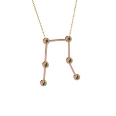 Gemini Kolye - Peridot 925 ayar rose altın kaplama gümüş kolye (40 cm altın rolo zincir) #jcamiz