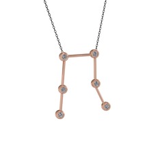 Gemini Kolye - Pırlanta 8 ayar rose altın kolye (0.288 karat, 40 cm gümüş rolo zincir) #ktcrtk
