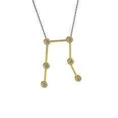Gemini Kolye - Pırlanta 18 ayar altın kolye (0.288 karat, 40 cm gümüş rolo zincir) #lnpz6h