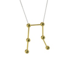Gemini Kolye - Peridot 925 ayar altın kaplama gümüş kolye (40 cm beyaz altın rolo zincir) #m16mid