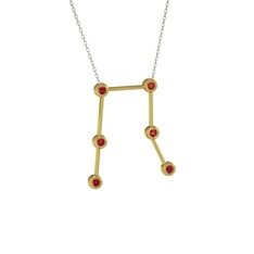 Gemini Kolye - Garnet 18 ayar altın kolye (40 cm beyaz altın rolo zincir) #nl9jfx