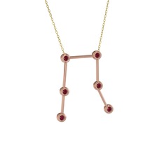 Gemini Kolye - Kök yakut 18 ayar rose altın kolye (40 cm altın rolo zincir) #otxia5
