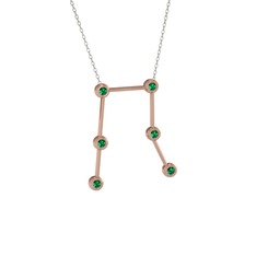 Gemini Kolye - Yeşil kuvars 14 ayar rose altın kolye (40 cm beyaz altın rolo zincir) #tggz60